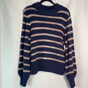🆕Madewell Striped Metcalf Mockneck Sweater NWOT